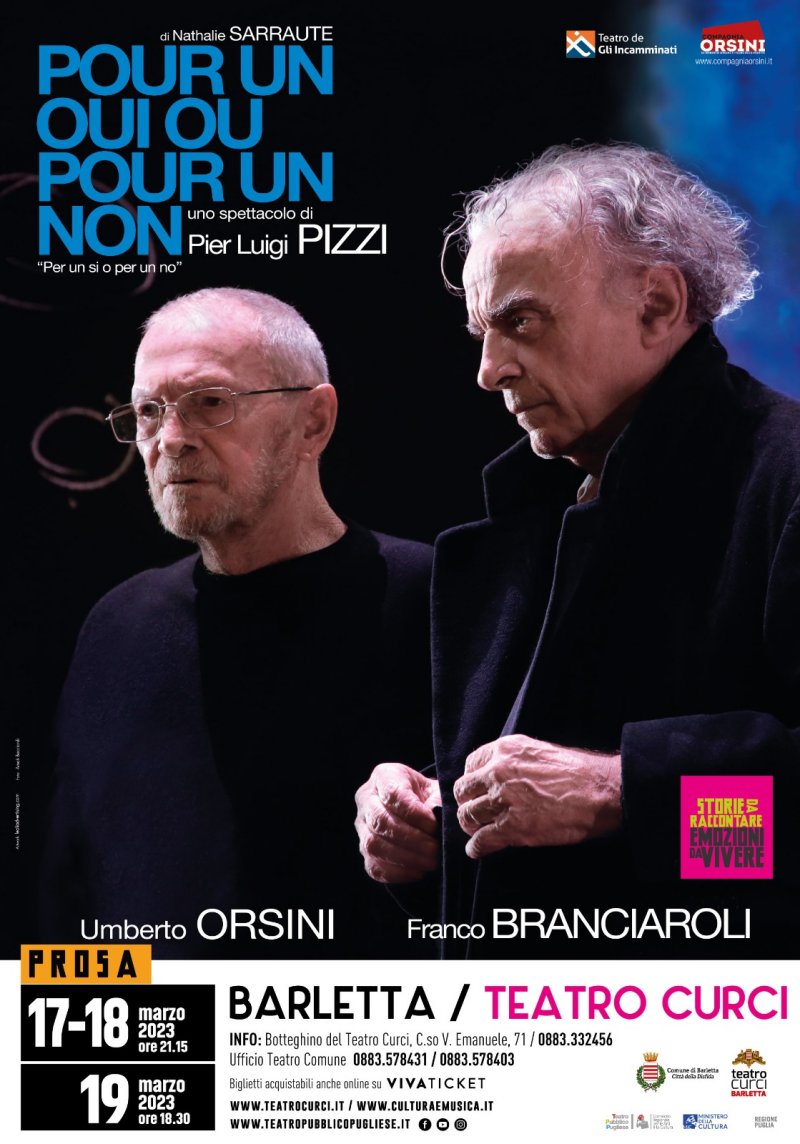 Immagine di copertina per UMBERTO ORSINI E FRANCO BRANCIAROLI AL TEATRO CURCI
